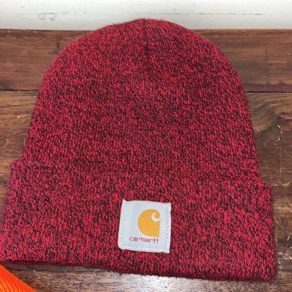 Lot 3 (Orange, Red, Gray) NEW Carhartt Ski Snowboard Work Winter Beanie Cap Hat - Picture 3 of 5
